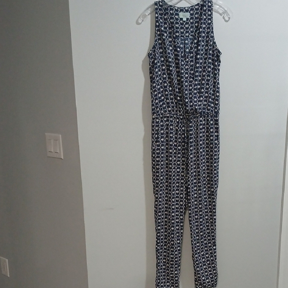 Veronica M Pants - Navy and White Patterned Jumpsuit, Gentle Used, Excellent Conditions, Sz Small